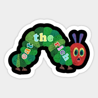 Vintage Eat The Rich Hungry Cute Caterpillar Worm Tee Sticker